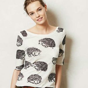 Hedgehog print sheer top.