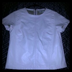 Leather white top
