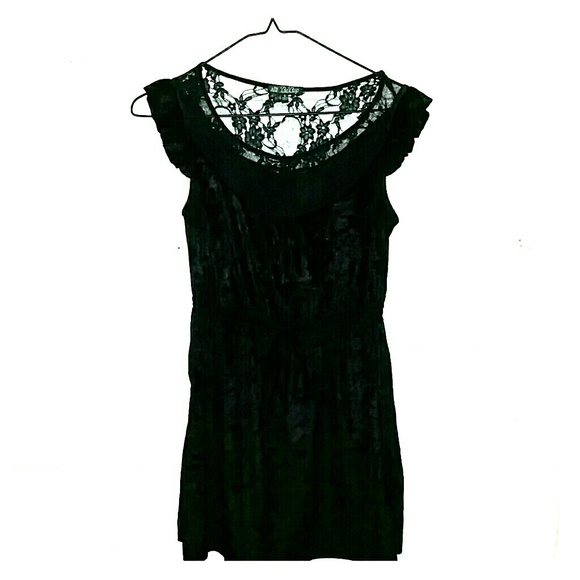 Lace and velvet black dress