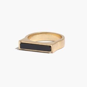Madewell Black Bar Statement Ring (Size 7)