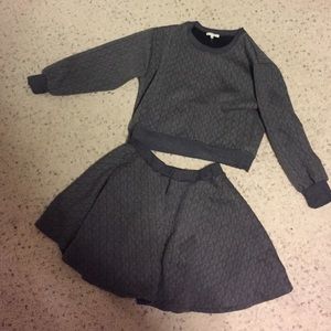 Two piece sweater & mini skirt