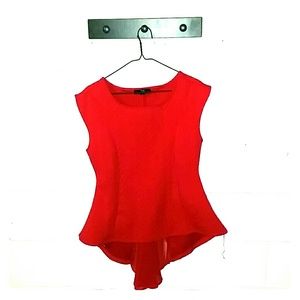 Red peplum shirt