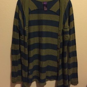 Green stripes cardigan