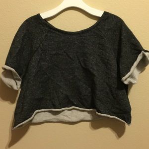 Salt & pepper sweater crop top