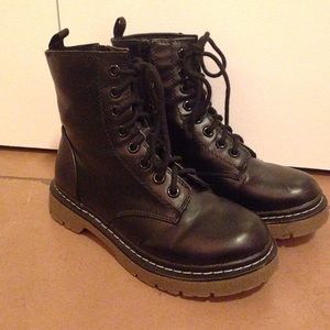 Soda Black Combat Boots