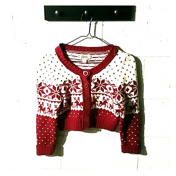 White and burgundy winter, Christmas sweater