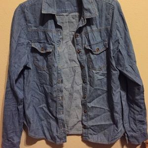 Denim button down