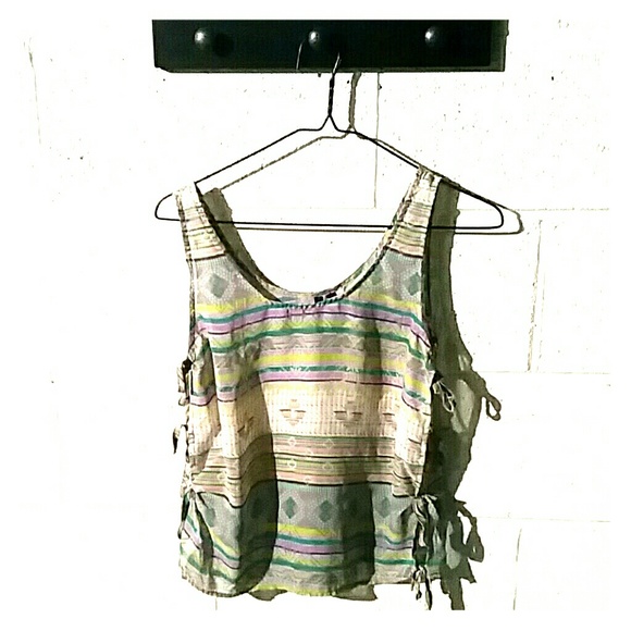 Light Aztec, tribal print tank top. Festival style