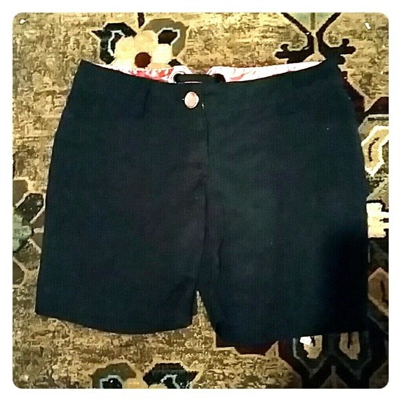 Black pin stripe, long dress shorts