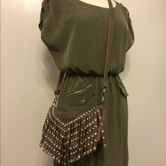 Studded fringe Cross-body bag.