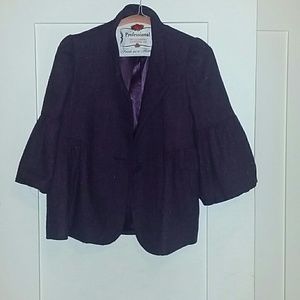 Purple Tweed Peplum Style Jacket