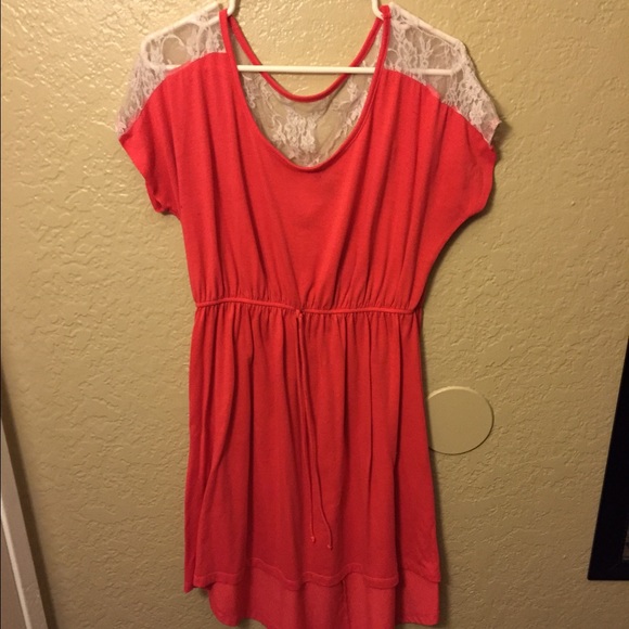 Coral hi-low summer/spring dress