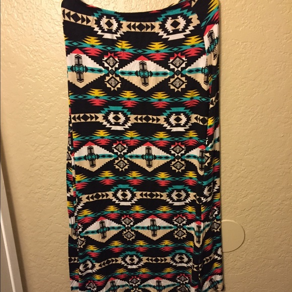 Aztec printed maxi skirt