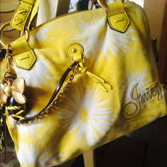 Juicy Couture yellow velour purse