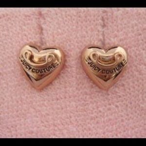 Juicy Couture Puffed Heart Rose Gold Stud Earrings