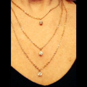 3layer Bohemian Necklace with Rhinestones