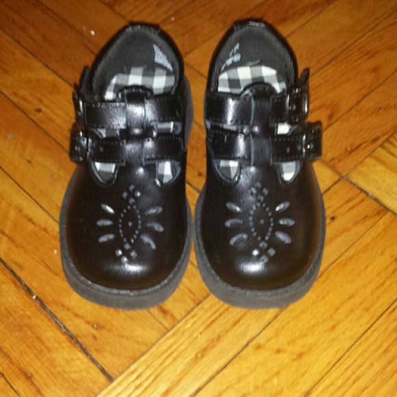 Kids black uniform shoes