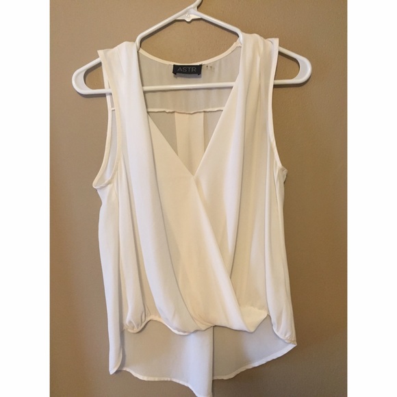 ASTR cross front high-low silk top