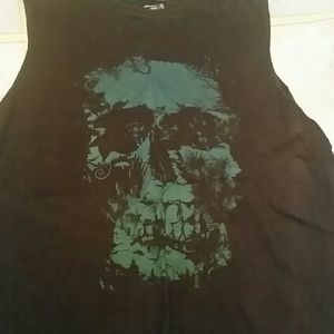 Green and black boys skull tank