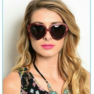 Bold heart shaped sunglasses