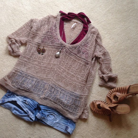 Free People Tops - Free People open knit sweater / swim coverup