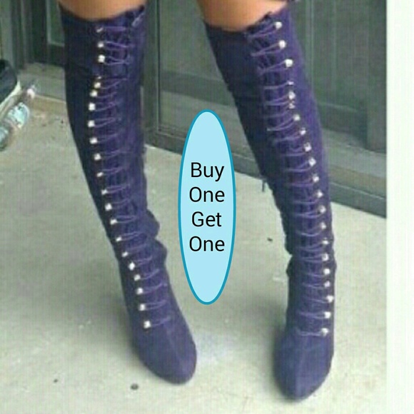 Shoes - Thigh high purple boots