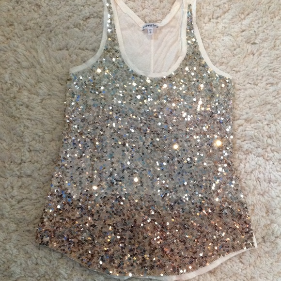 Gold Sequin Tank Top