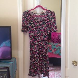 Lace up back Floral Dress