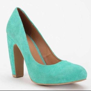Urban outfitters mint suede heels