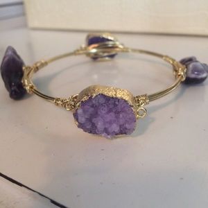 Bourbon and Boweties Gold and Amethyst Bangle