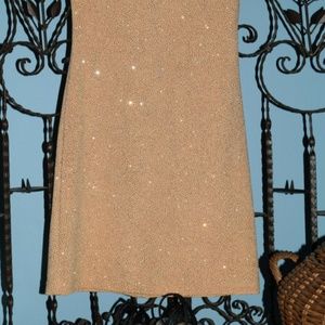 Glitter gold mini dress, strapless