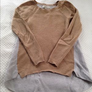 LOFT tunic sweater with contrast colors