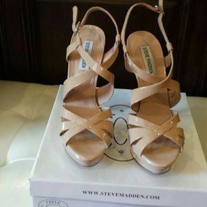 Nude strapy heels