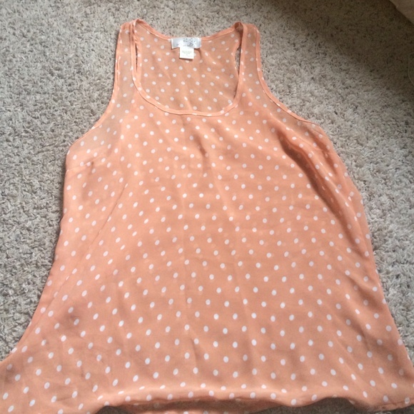 light orange and white polka dot tank!