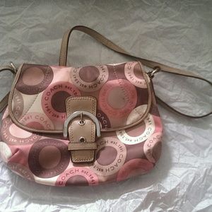 Pink and Brown Coach Purse
