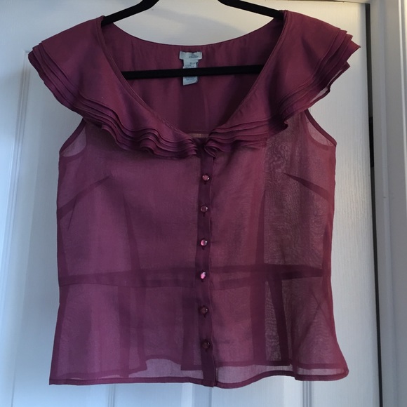 Anthropologie Odille plum sleeveless blouse