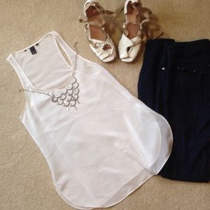 Victorias Secret sheer white silk tank