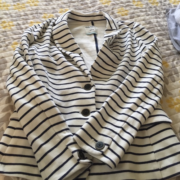 Striped jersey blazer