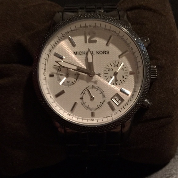 MK gunmetal watch with box