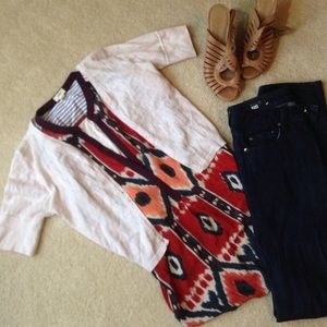 Anthropologie beige pointelle cardigan