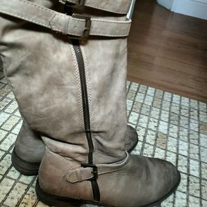 Tan knee high boots