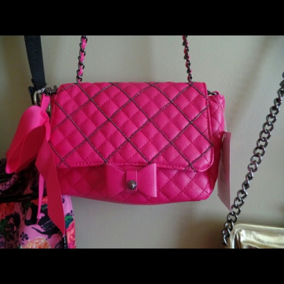 Betsey Johnson Handbags - Shot Beads fuschia crossbody Betsey Johnson NWT
