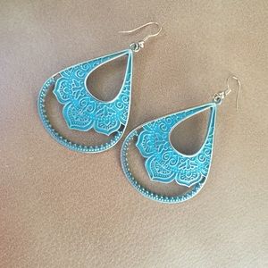 Aqua Blue Stone Earrings