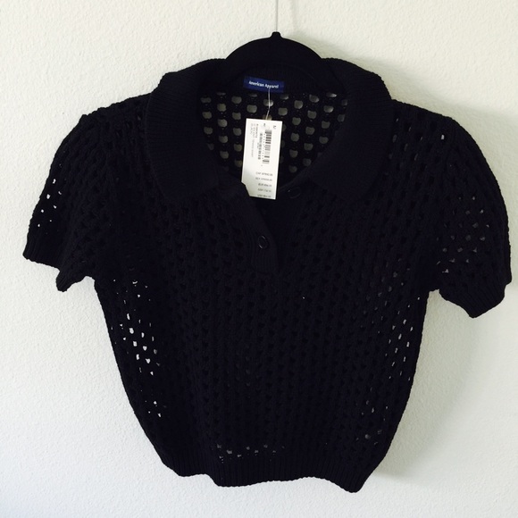 American Apparel Open Knit Tennis Shirt