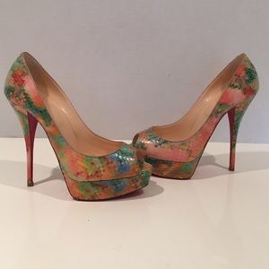 Christian Louboutin pastel Python shoes size 38.5