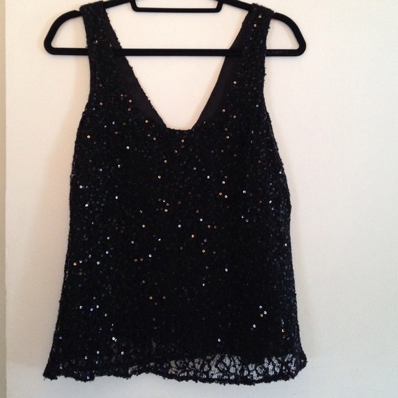 Wackerhaus silk tank with sequined overlaying lace - Picture 1 of 3
