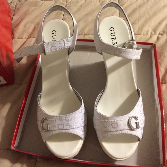 White platform sandals