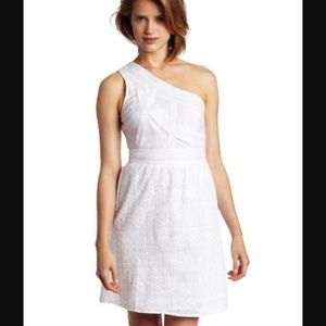 aryn K Flirty Mini Eyelet Cocktail Dress, Small