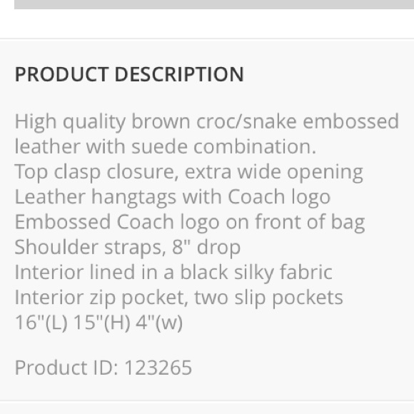 Coach Croc embossed tote! - Picture 3 of 7