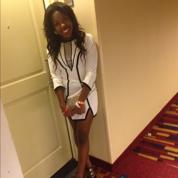 White & Black Bodycon Dress